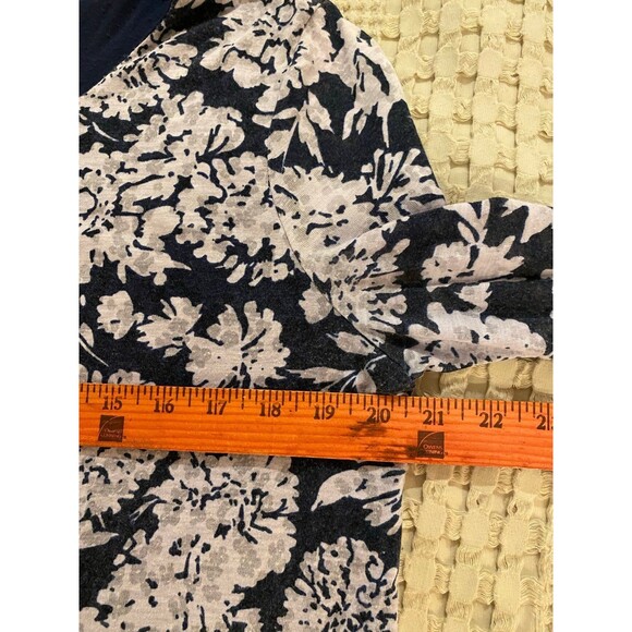 Croft and Barrow Blouse Petite XL Top Pullover 3/4 Sleeve Navy White Relaxed Fit - Picture 10 of 11